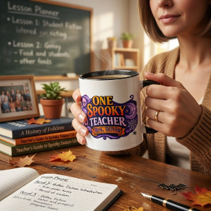 Taza de café personalizada de Halloween para profe