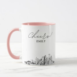 Taza de café personalizada de la boda del horizont