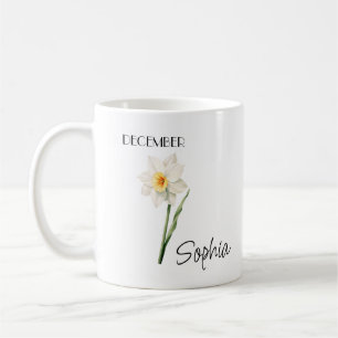 Taza de café personalizada de la flor de diciembre