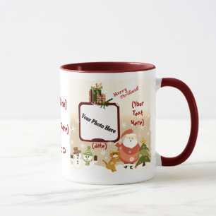 Taza de café personalizada de la foto del navidad