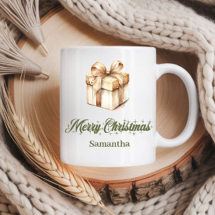 Taza de café personalizada de Navidad con tonos te