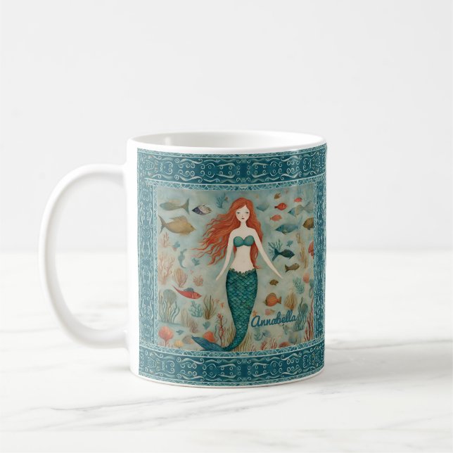 Taza De Café Personalizada de Sirena (Izquierda)