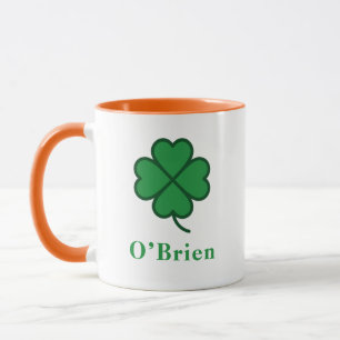 Taza de café personalizada de trébol verde irlandé
