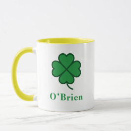 Taza de café personalizada de trébol verde irlandé