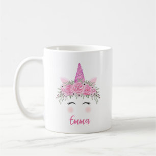 Taza De Café Personalizada De Unicornio Con Nombre
