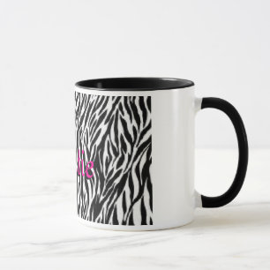 Taza de café personalizada del estampado de zebra