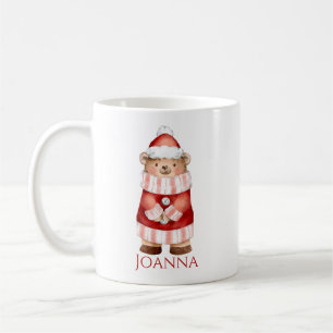 Taza de café personalizada del oso de invierno