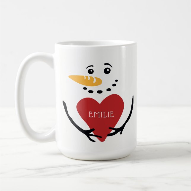 Taza de café personalizada diversión del muñeco de (Izquierda)