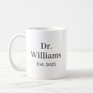 Taza de café personalizada Dr, nombre Taza de cerá