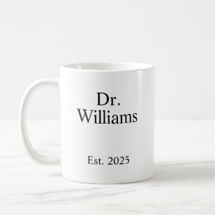 Taza de café personalizada Dr, nombre Taza de cerá