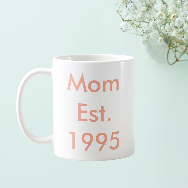 Taza De Café Personalizada el año de creación de mamá (Subido por el creador)