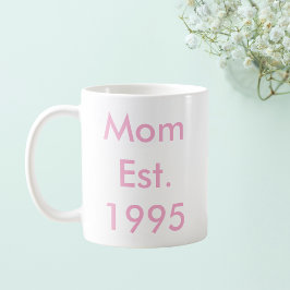 Taza De Café Personalizada el año de creación de mamá