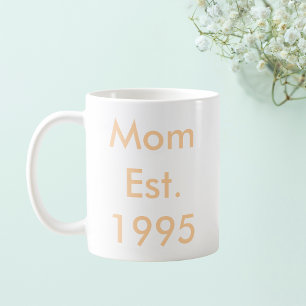 Taza De Café Personalizada el año de creación de mamá