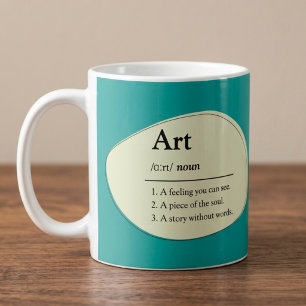 Taza de café personalizada estilo diccionario de a