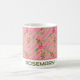Taza de Café Personalizada Flores y Hojas