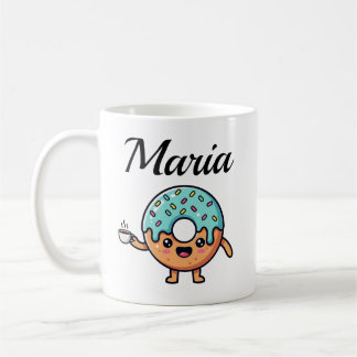 Taza de café personalizada Kawaii Donut Amante del