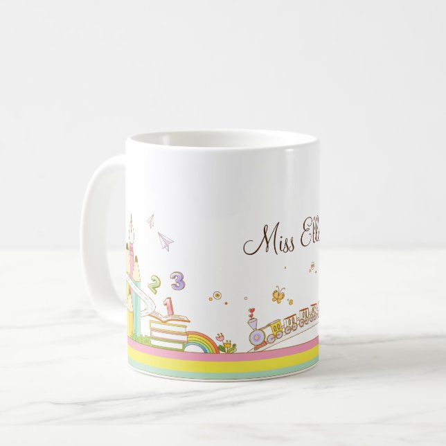 Taza De Café Personalizada la escena de un maestro caprichoso (Anverso izquierdo)
