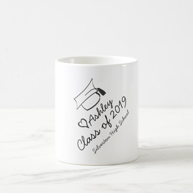 Taza De Café Personalizada la Escuela de Apellidos de Graduació (Centro)