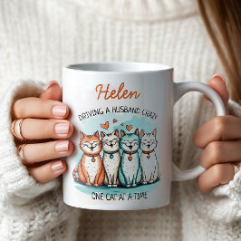 Taza De Café Personalizada la graciosa esposa del gato