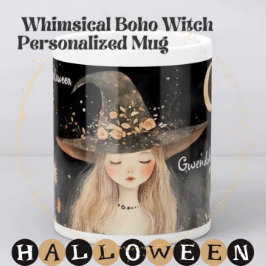 Taza De Café Personalizada la loca feliz bruja de Halloween