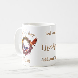 Taza De Café Personalizada la mejor corona floral de aves de ma