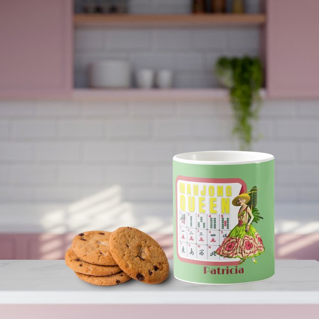 Taza De Café Personalizada la reina Kitschy Mahjong (Subido por el creador)