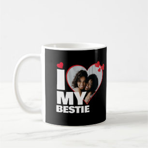 Taza De Café Personalizada Me Encanta Mi Bestie Heart Photo