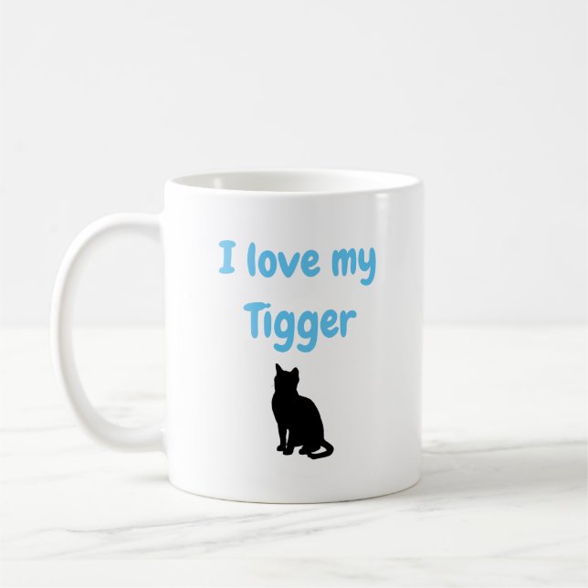 Taza De Café Personalizada, me encanta mi gato (Izquierda)