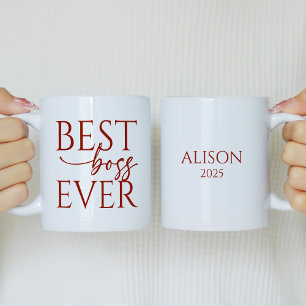 Taza De Café Personalizada Mejor Jefe De Todos Los
