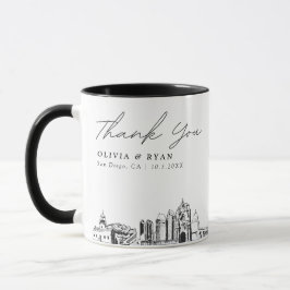 Taza de café personalizada minimalista para boda e
