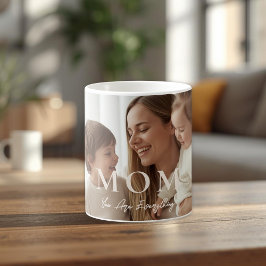 Taza de café personalizada moderna para mamá con f