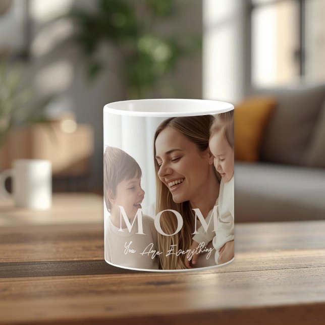 Taza de café personalizada moderna para mamá con f (Subido por el creador)