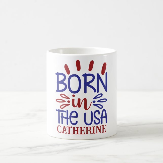 Taza De Café Personalizada Nacida En EE. UU. (Centro)