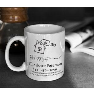 Taza de café personalizada para agentes inmobiliar