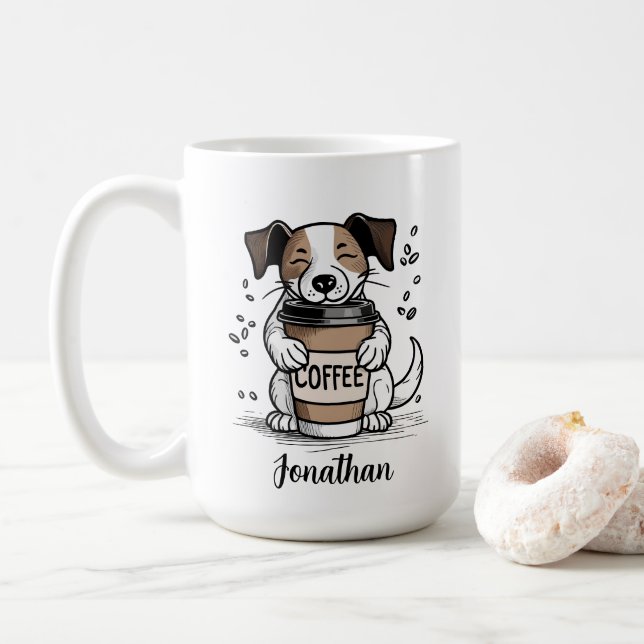 Taza de café personalizada para amantes de los per (Con donut)