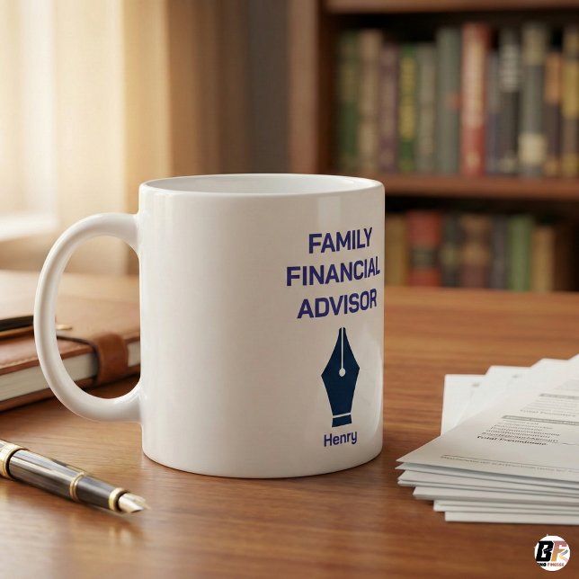 Taza de café personalizada para asesor financiero  (Subido por el creador)