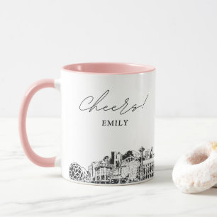 Taza de café personalizada para boda de Seattle