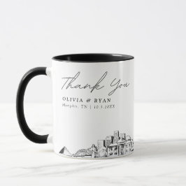 Taza de café personalizada para boda en Memphis