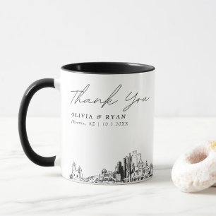 Taza de café personalizada para boda en Phoenix