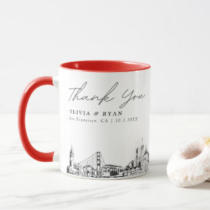 Taza de café personalizada para boda en San Franci