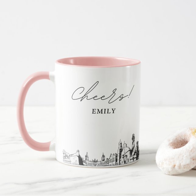 Taza de café personalizada para boda en St. August (Con donut)