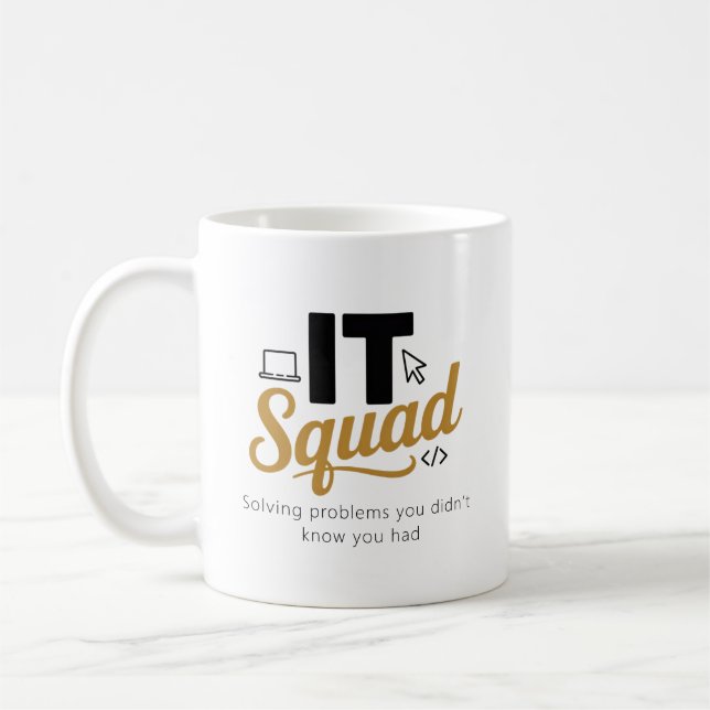 Taza de café personalizada para el equipo de TI (Izquierda)