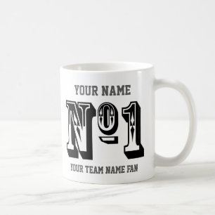 Taza de café personalizada para fanático del equip