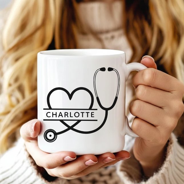 Taza de café personalizada para médico, regalo de  (rn nurse birthday gift, er nurse appreciation mug, medical coworker gift, er staff appreciation gift)
