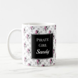 Taza de café personalizada para niña pirata con ro