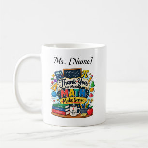 Taza de café personalizada para profesor de matemá