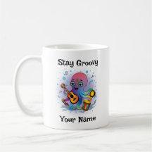 Taza de café personalizada | Pulpo Retro | Nombre 