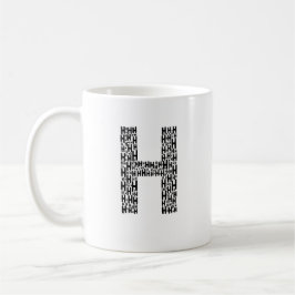Taza de café personalizada regalo H inicial