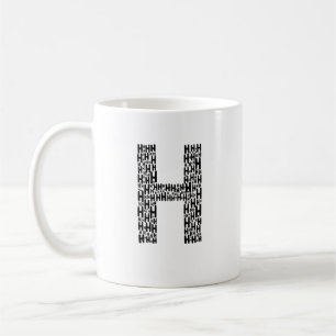 Taza de café personalizada regalo H inicial