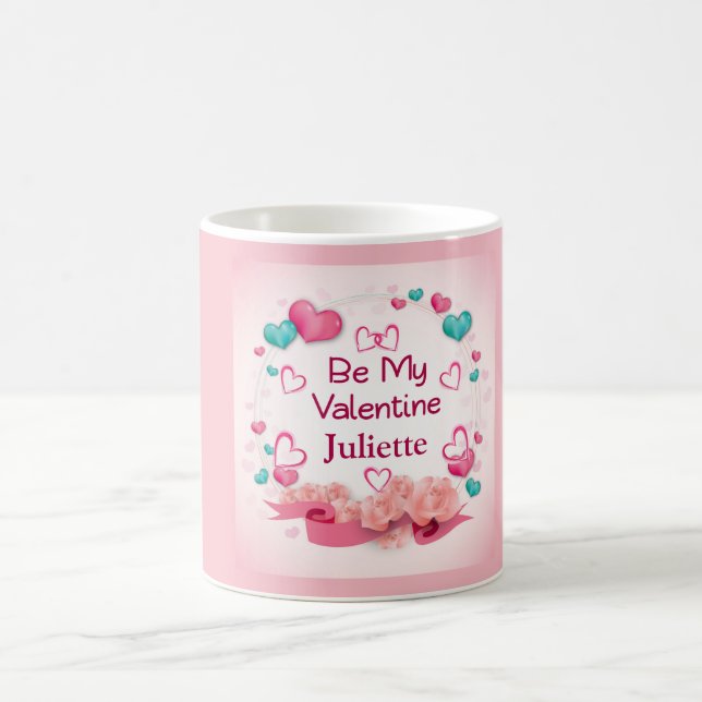 Taza de café personalizada Sé mi San Valentín (Centro)